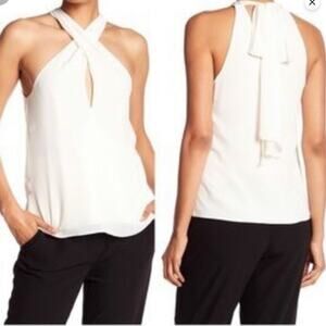 NWOT Haute Hippie Narcissus Silky Halter Neck Sleeveless  Blouse Size Medium